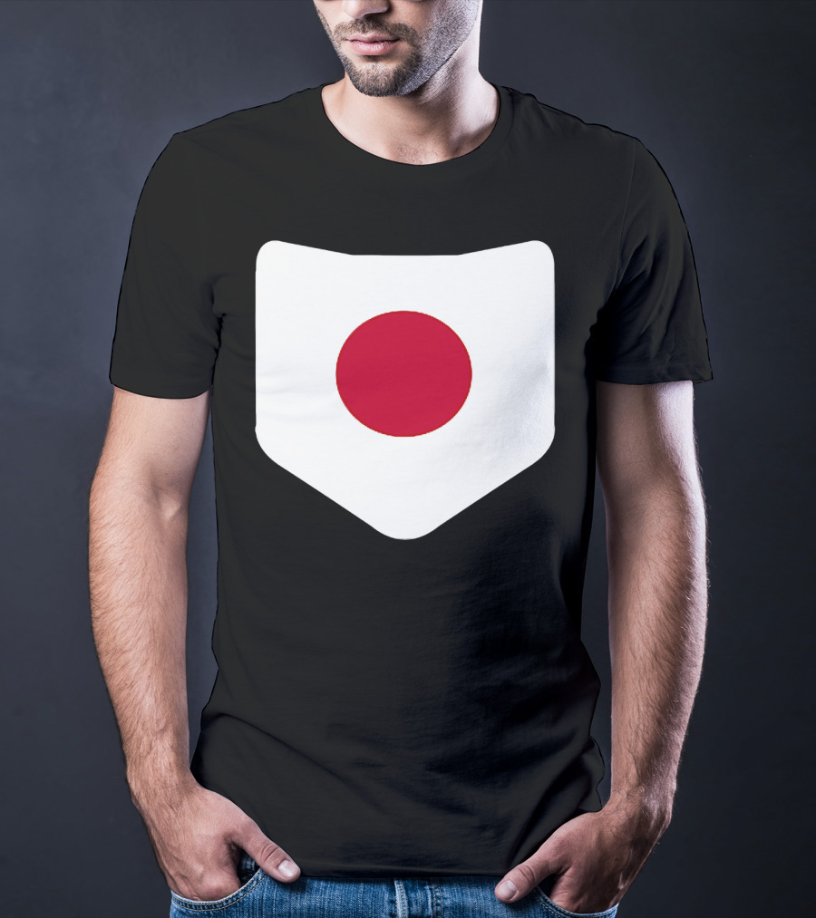 Japan Symbol Emblem With Printed Japanese Flag T-Shirt