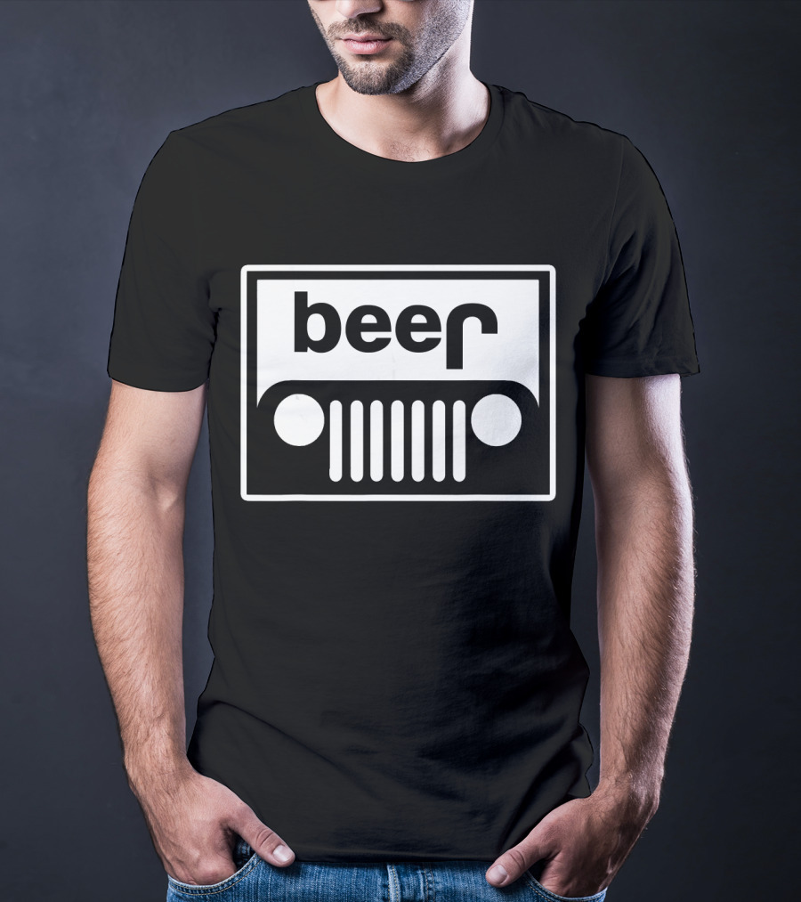 Beer Jeep Grille Parody Funny Upturned Off T-Shirt