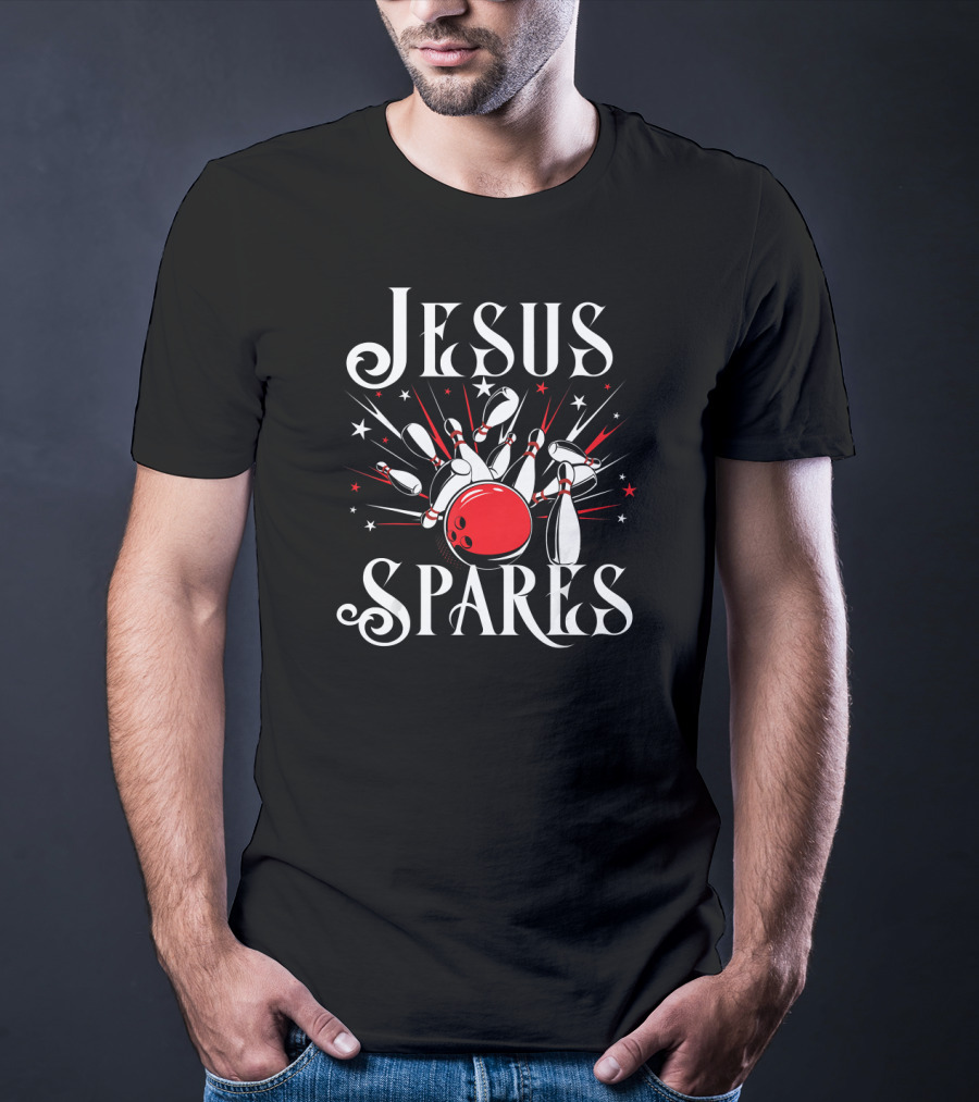 Jesus Spares Funny Christian Bowling Pins And Ball Victory T-Shirt