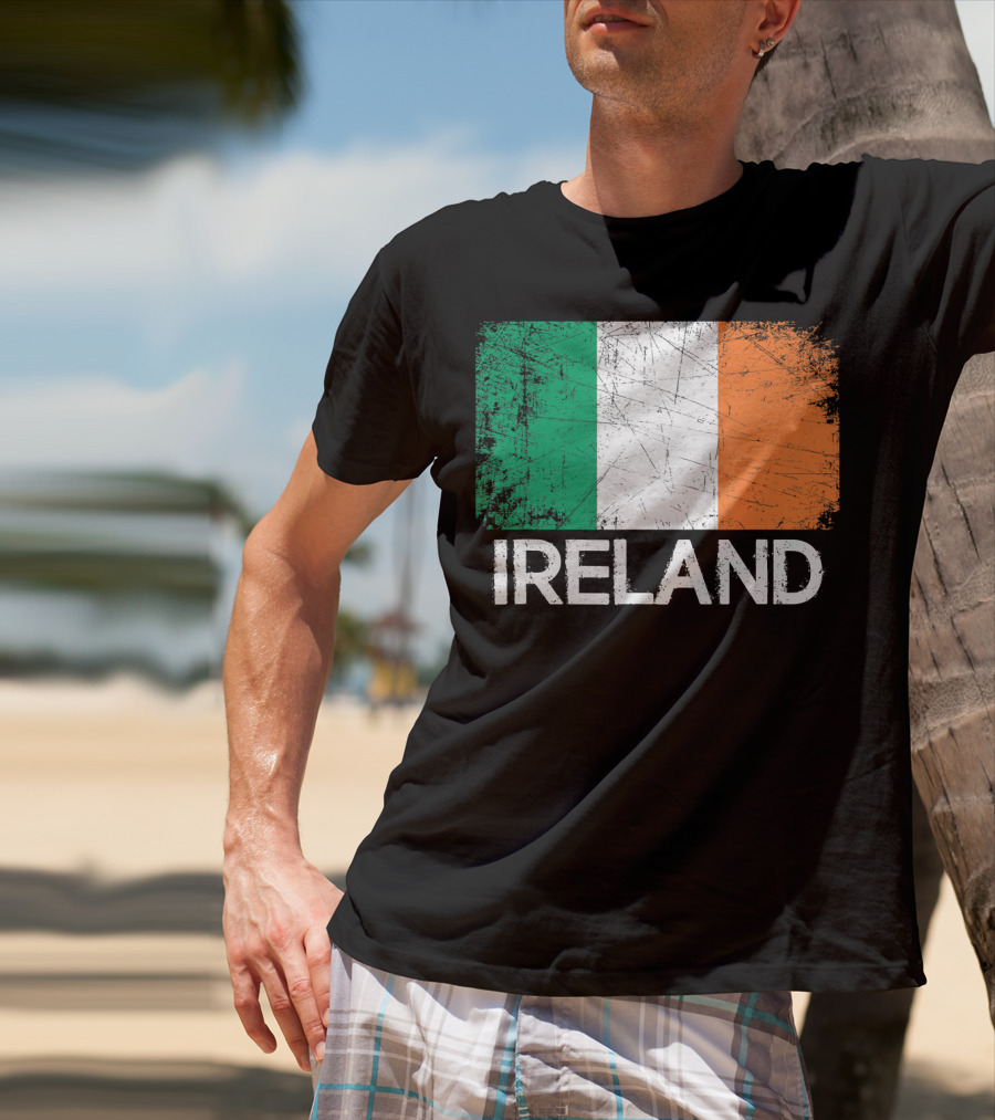 Ireland Irish Flag Vintage Made In Ireland T-Shirt