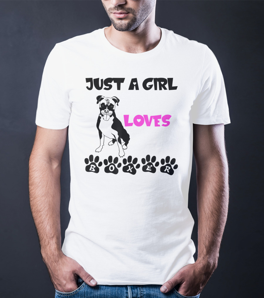 Just A Girl Who Loves Her Boxer Paws T-Shirt