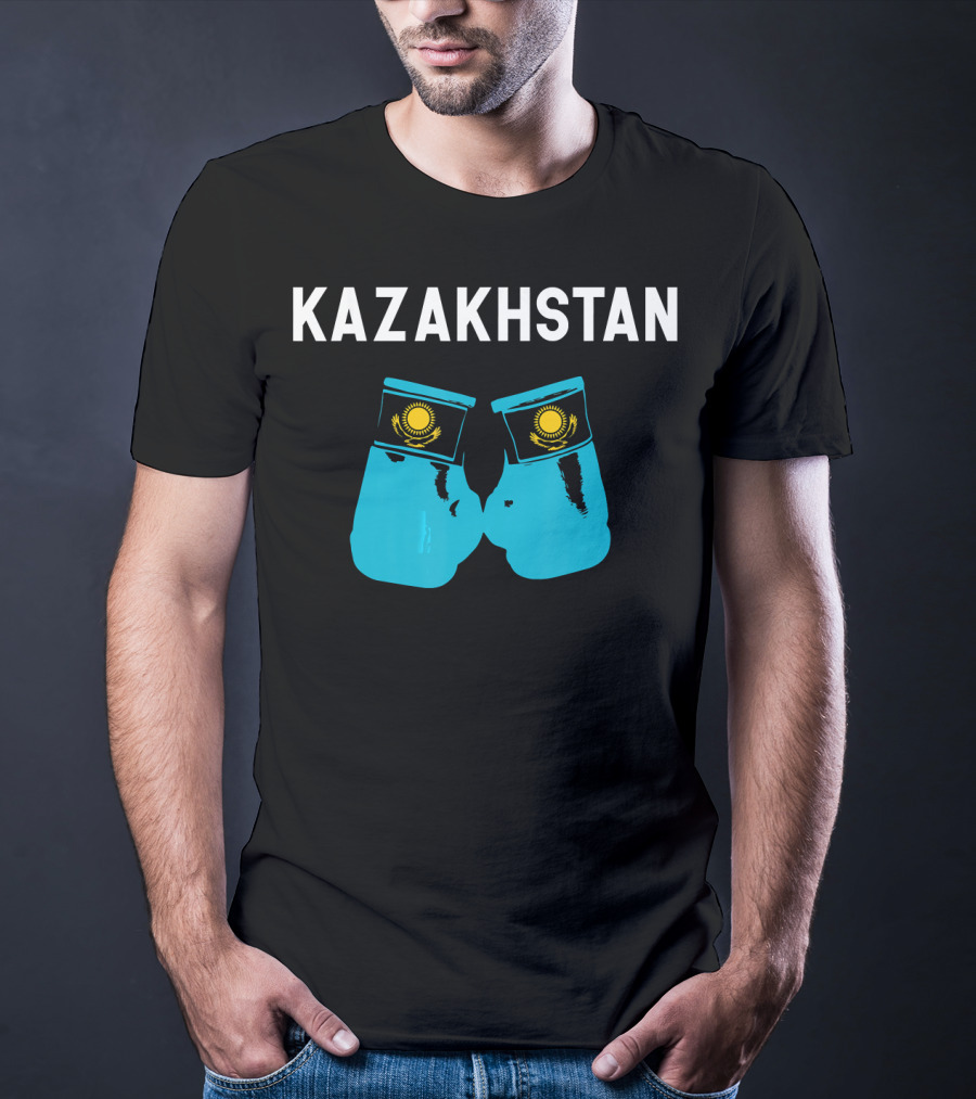 Kazakhstan Kazakh Boxing Gloves With National Emblem T-Shirt