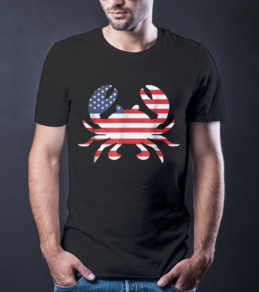 American Flag Crab USA Patriotic T-Shirt