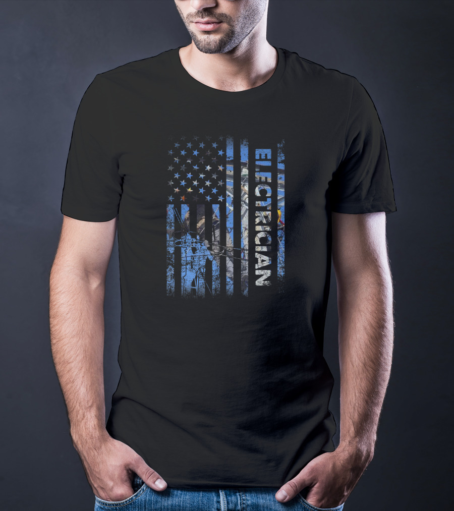 American Flag Electrician Stars And Stripes Patriotic T-Shirt