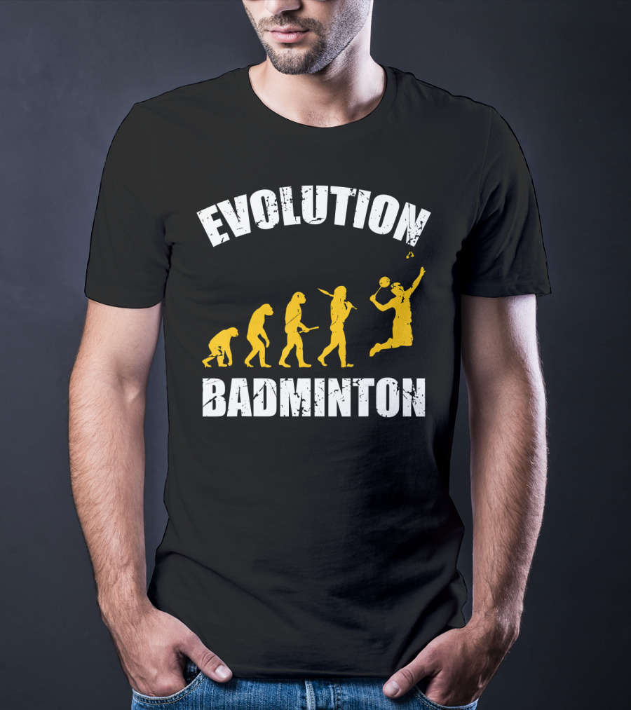 Evolution Of Badminton Fitness Enthusiast T-Shirt