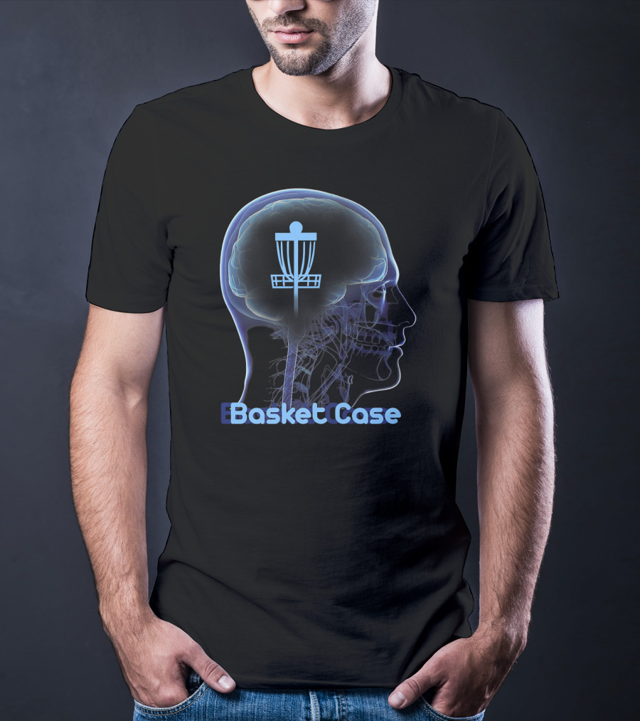 Basket Case Disc Golf Frisbee Target Brain T-Shirt