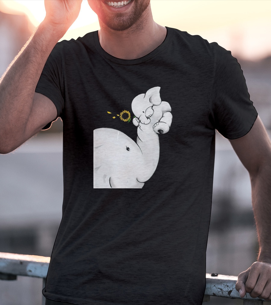 Elephant You Are My Sunshine With Flower And Baby Elephant Hugging T-Shirt