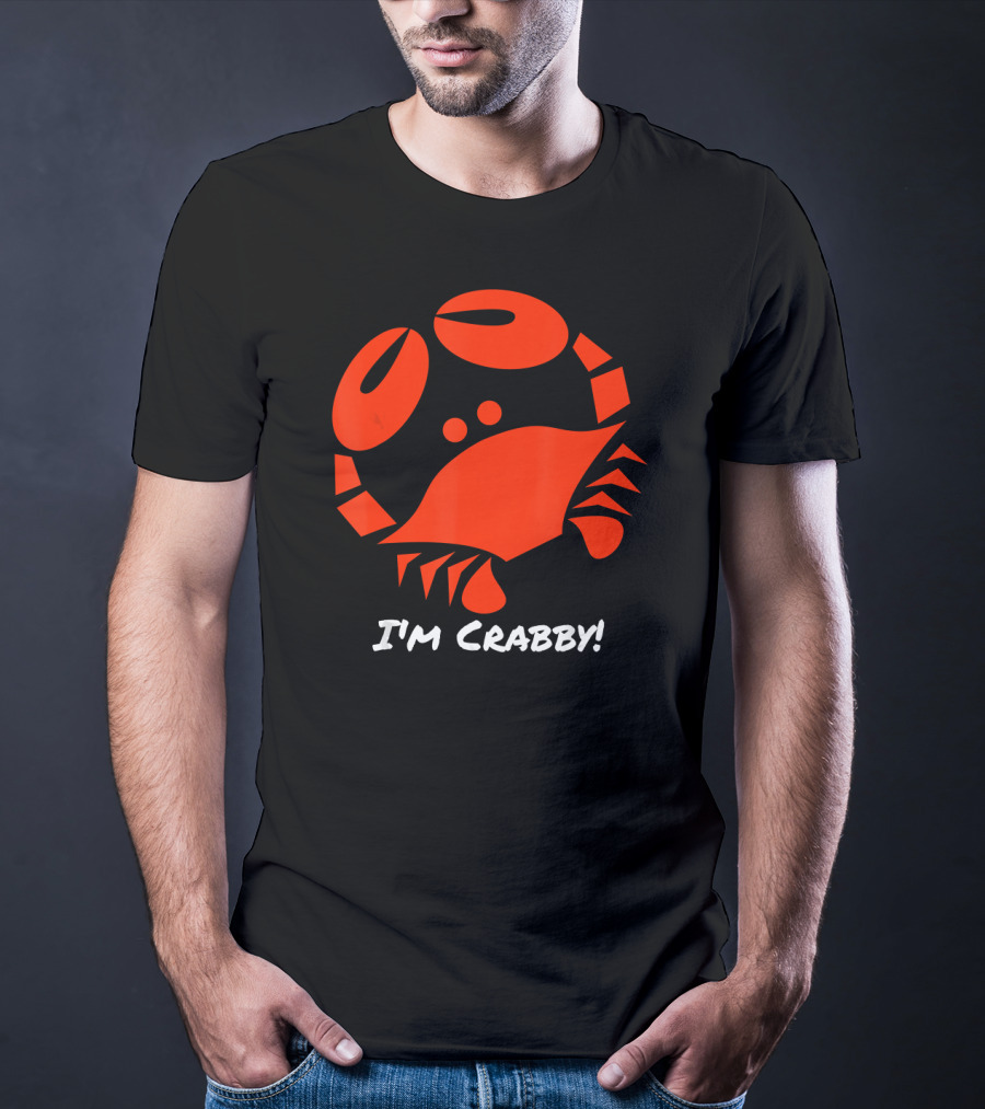 I'm Crabby Funny Crab Red Cartoon T-Shirt