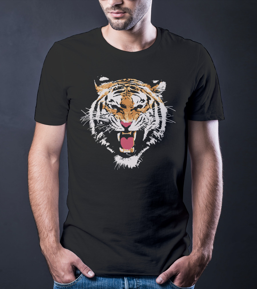Roaring 80's Wild Tiger Face T-Shirt