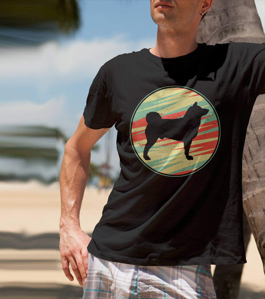 Akita Retro Vintage Silhouette Cute Do Circle T-Shirt