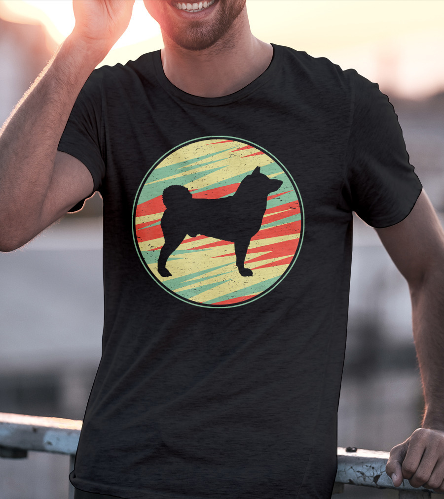 Akita Retro Vintage Silhouette Cute Do Circle T-Shirt