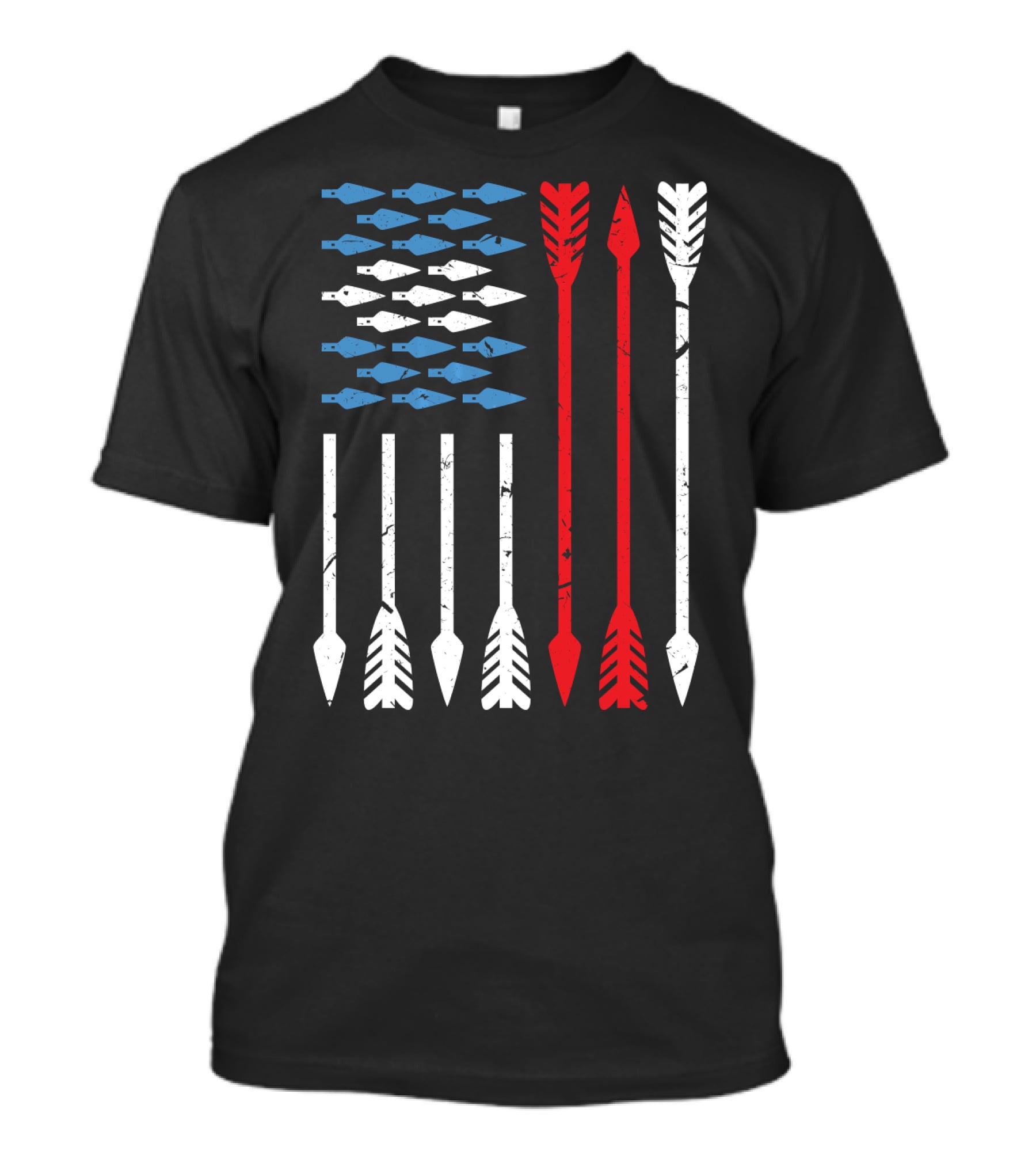 American Flag Arrow Archery Vintage Distressed Stars And Stripes Arrows T-Shirt