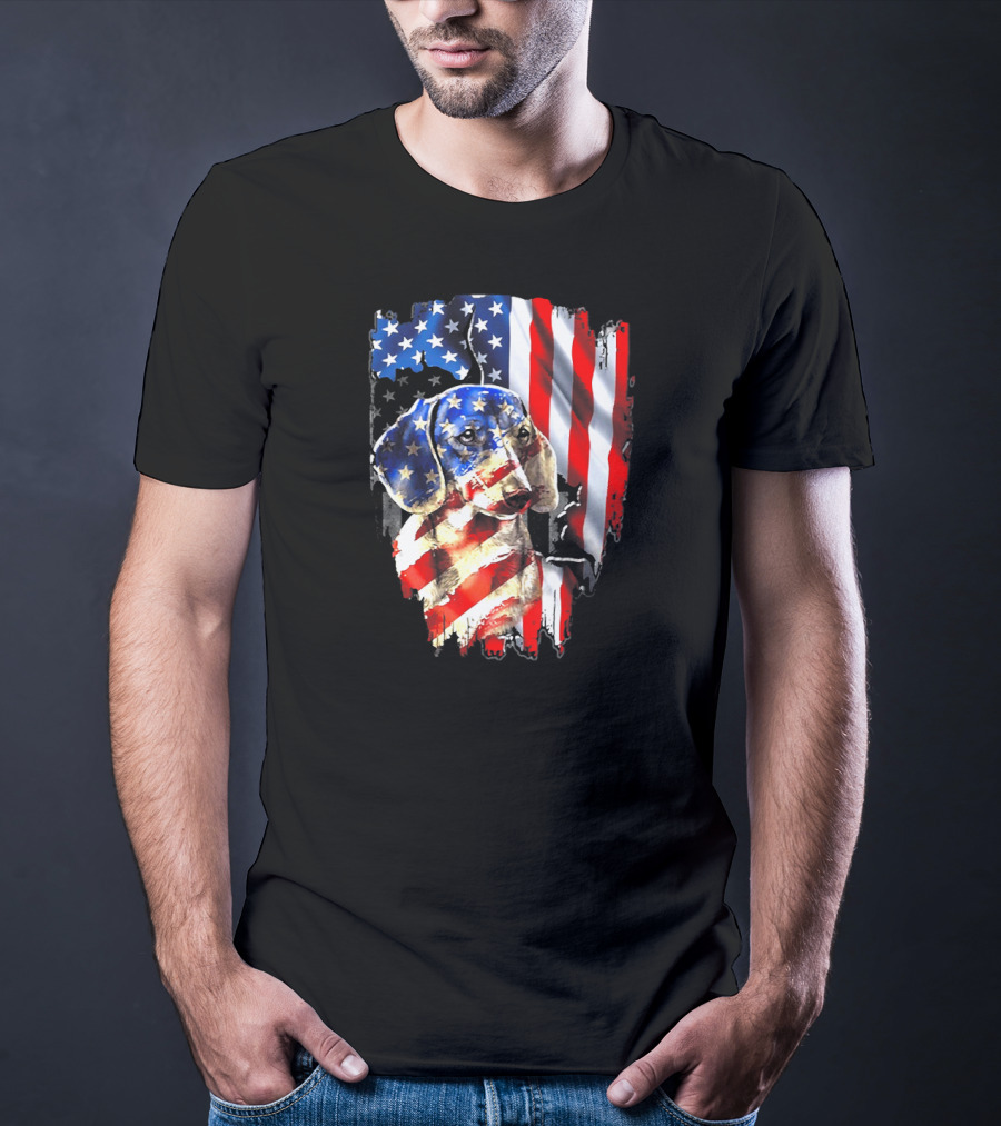 American Flag Dachshund USA T-Shirt