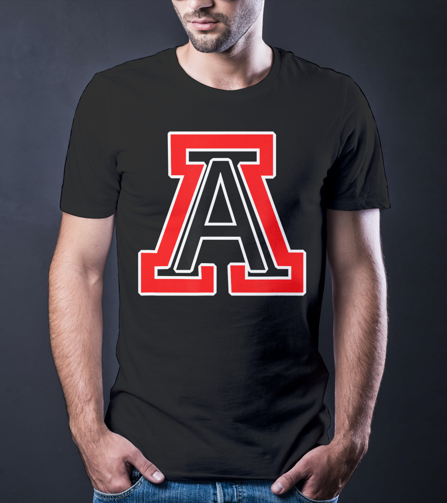 American Fork High School Bold Red And Black Letter A T-Shirt