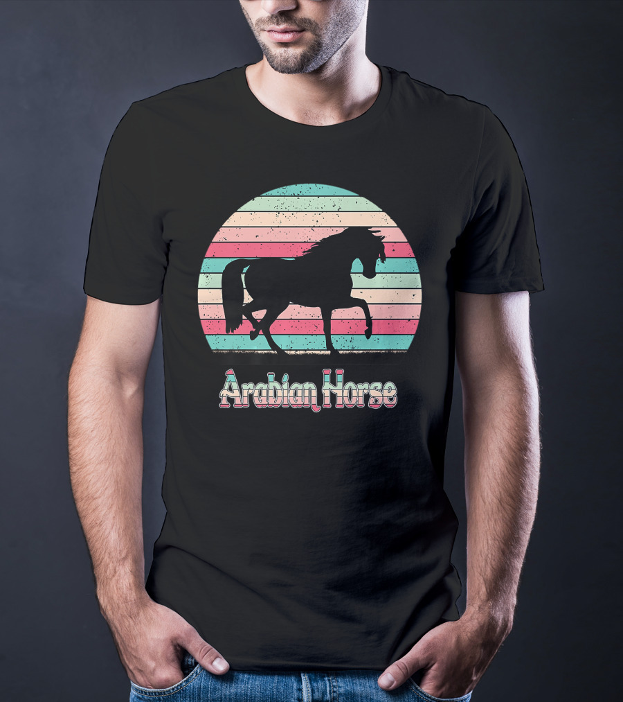 Arabian Horse Retro Stripes T-Shirt