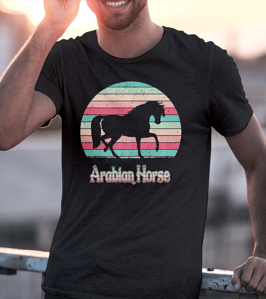 Arabian Horse Retro Stripes T-Shirt