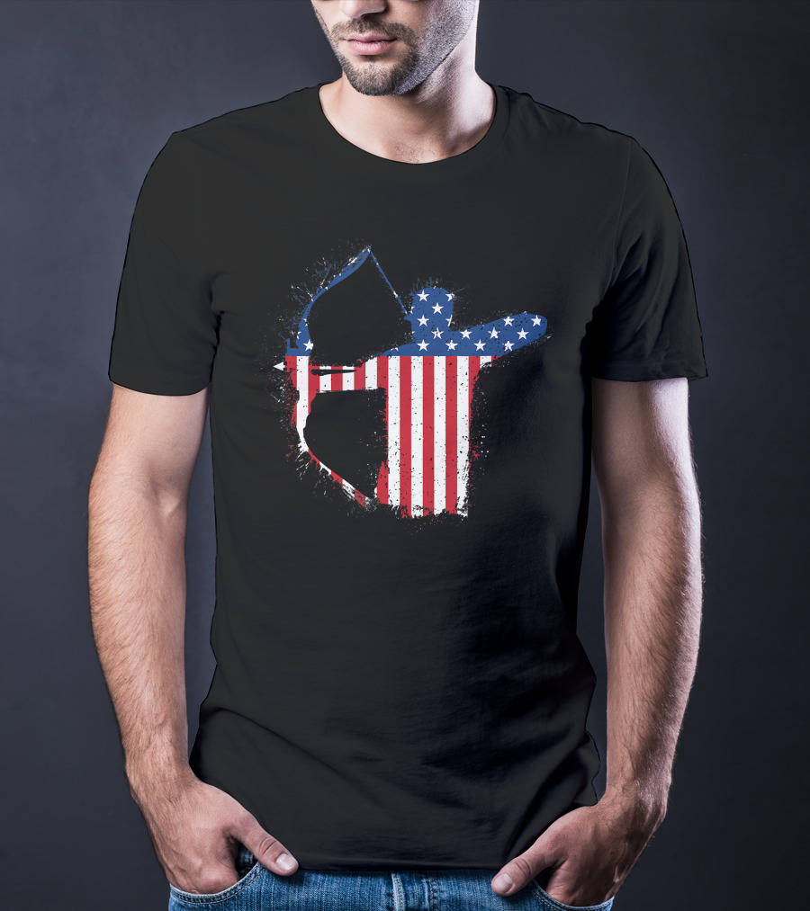 Archery Archer Bow Arrow American Flag T-Shirt