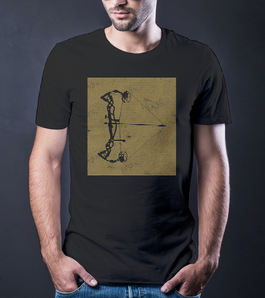 Archery Compound Bow Vintage Striped T-Shirt