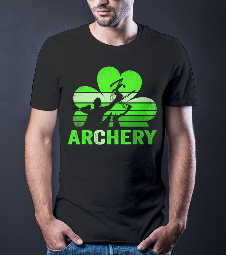 Archery Shamrock St Patrick's Day Bow And Arrow T-Shirt