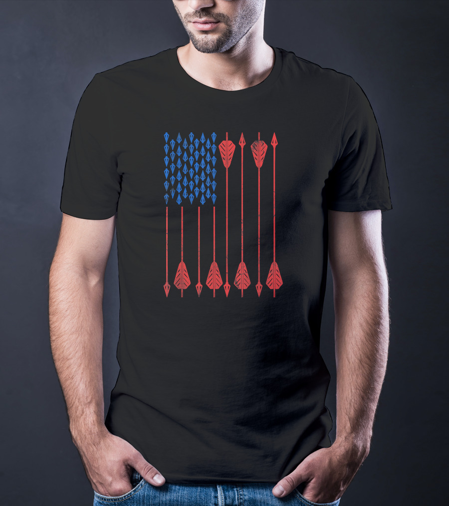 USA American Flag Made Of Arrows Archery T-Shirt