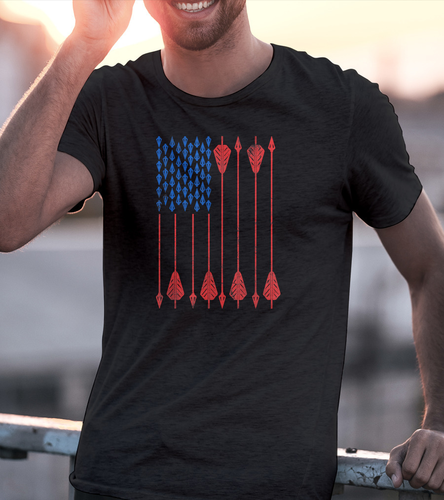 USA American Flag Made Of Arrows Archery T-Shirt