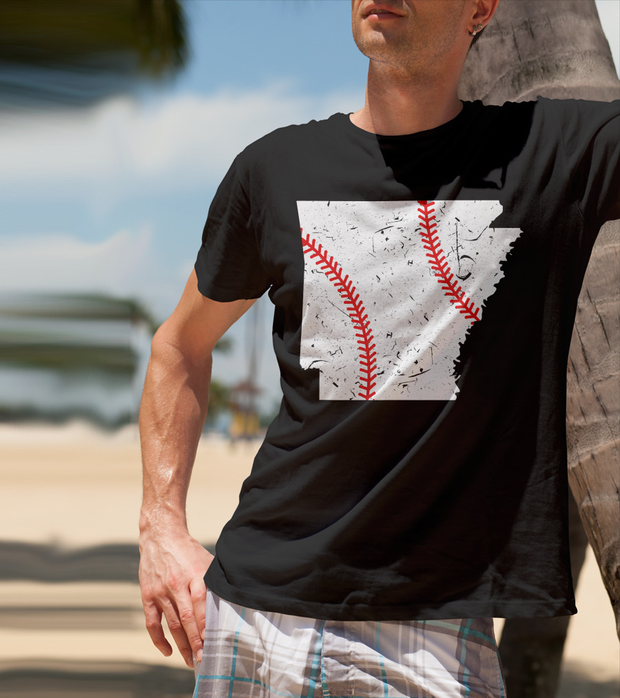 Awesome Arkansas Baseball Map T-Shirt