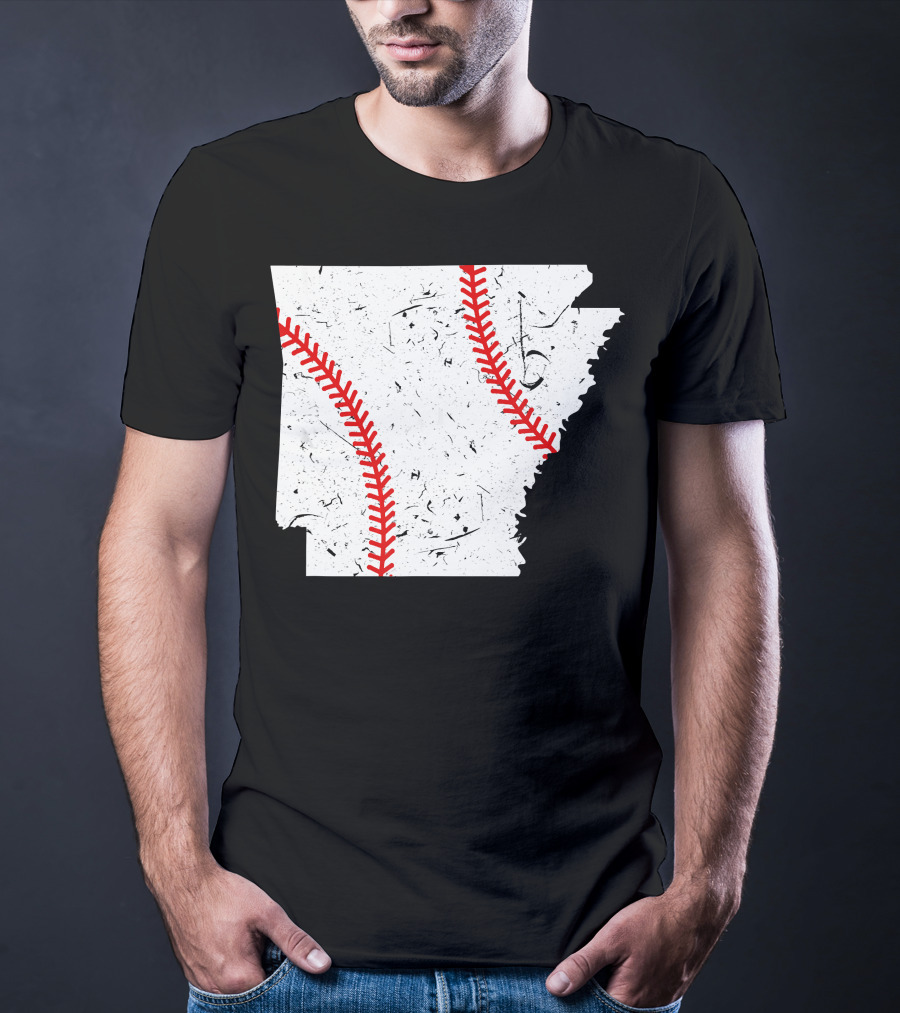 Awesome Arkansas Baseball Map T-Shirt
