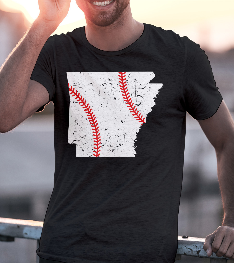 Awesome Arkansas Baseball Map T-Shirt