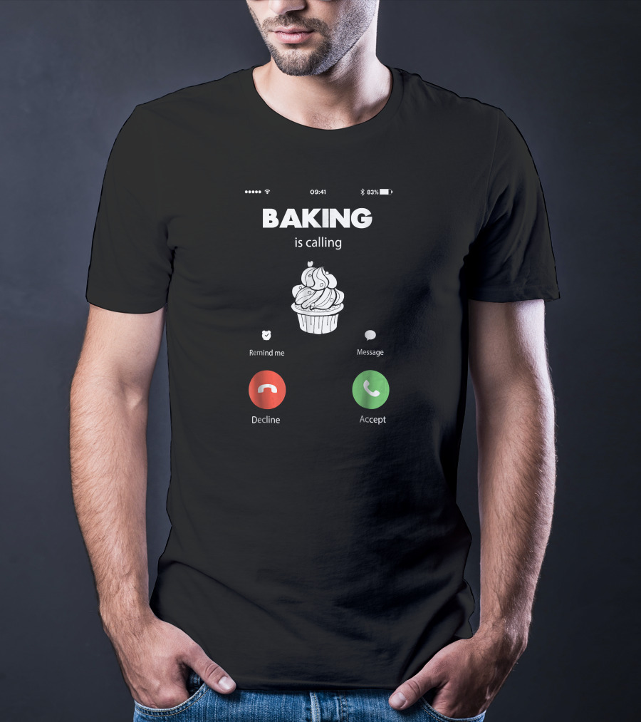 Baking Is Calling Cupcake Phone Interface T-Shirt