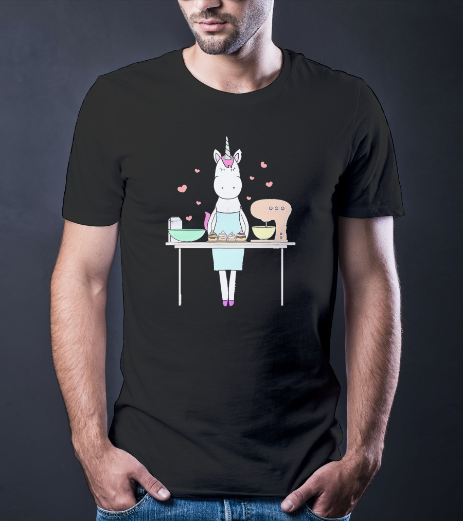 Baking Unicorn Cookies Cupcakes Mixing Cupboard Delight T-Shirt