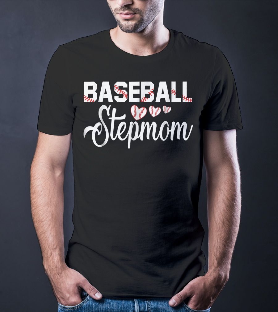 BASEBALL Stepmom Heart Baseballs Icons T-Shirt