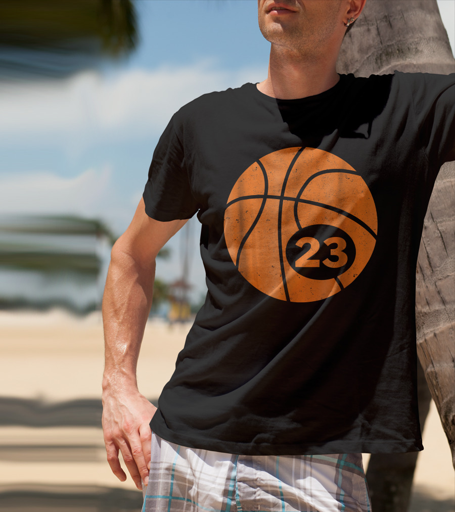 Basketball Player Jersey Number 23 Graphic Ball T-Shirt