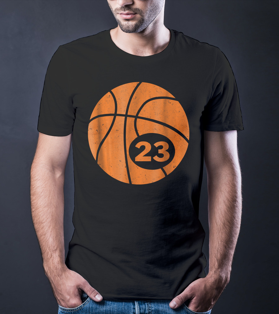 Basketball Player Jersey Number 23 Graphic Ball T-Shirt