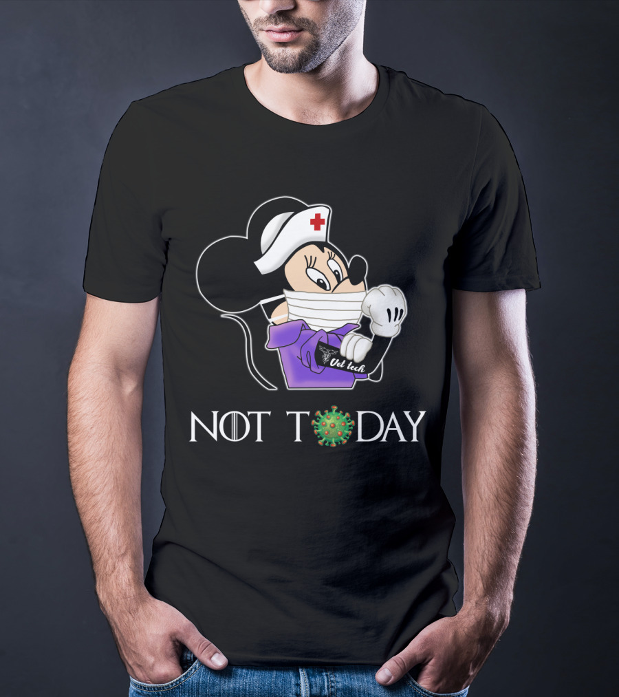 Vet Tech Not Today Nurse Costume Cartoon Character T-Shirt