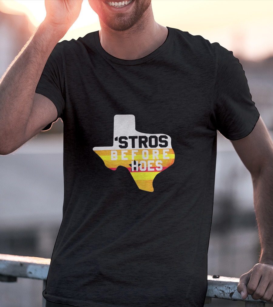 'Stros Before Hoes Texas Shape Retro Houston T-Shirt