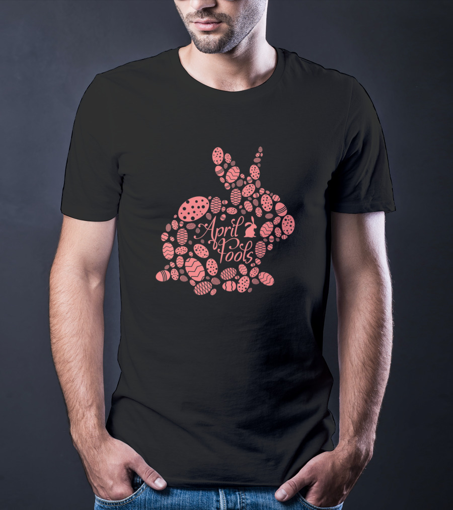 April Fools Bunny Silhouette With Easter Egg T-Shirt