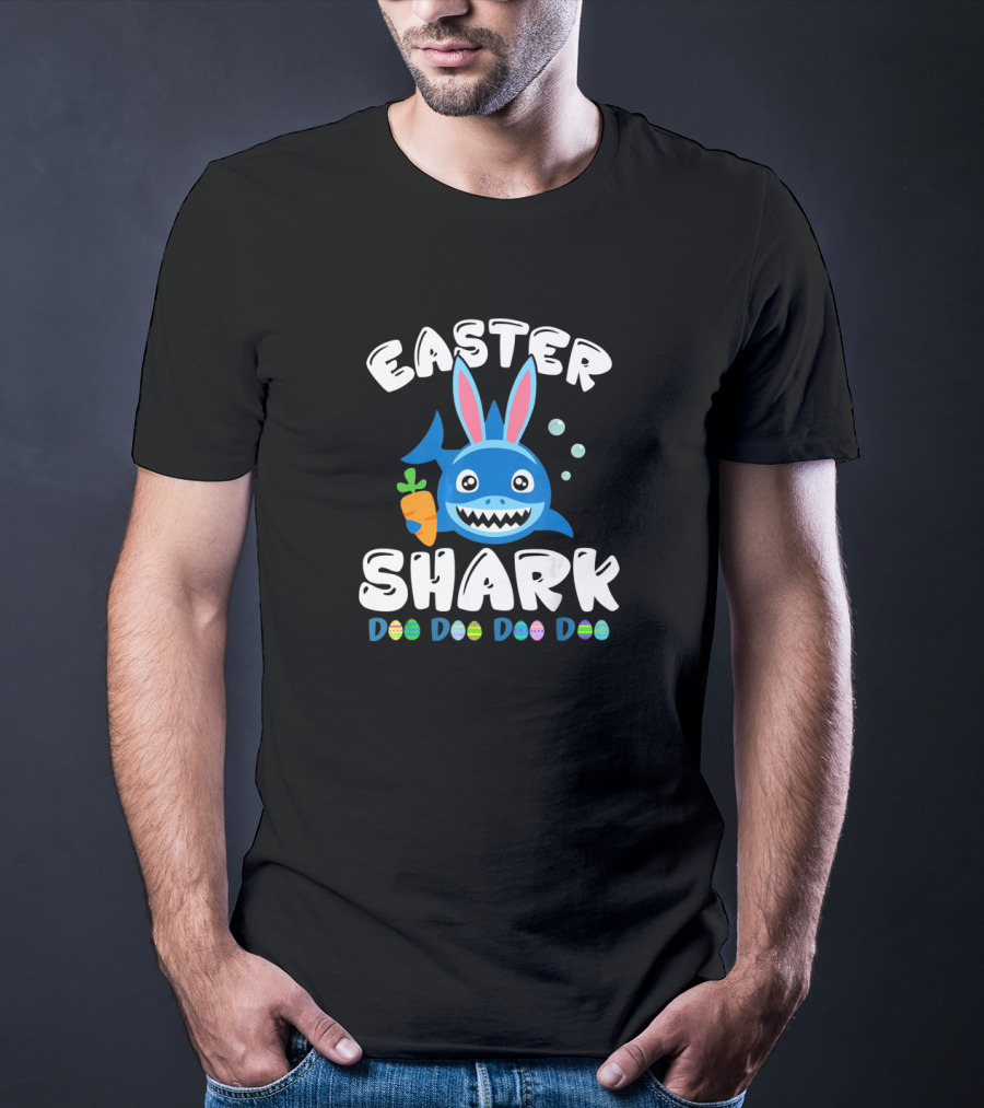 Easter Shark Bunny Doo Doo Easter Kids Toddler T-Shirt