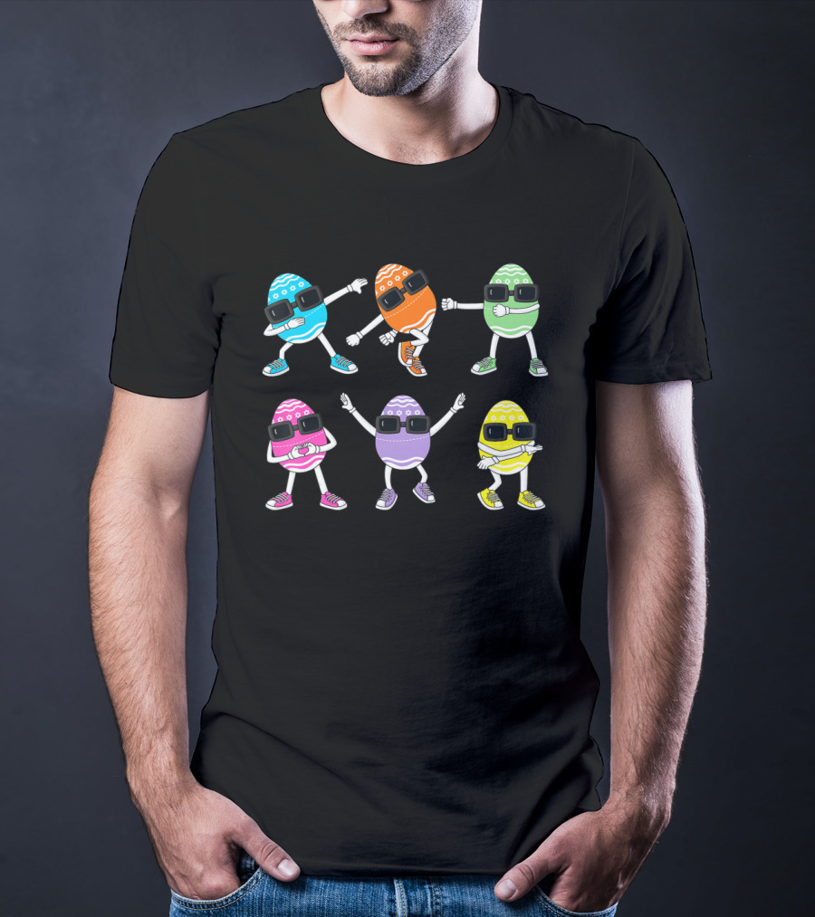 Dancing Eggs Easter Day Challenge With Colorful Sunglasses Grooves T-Shirt