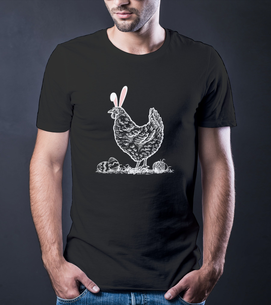 Easter Bunny Ears Chicken With Eggs T-Shirt