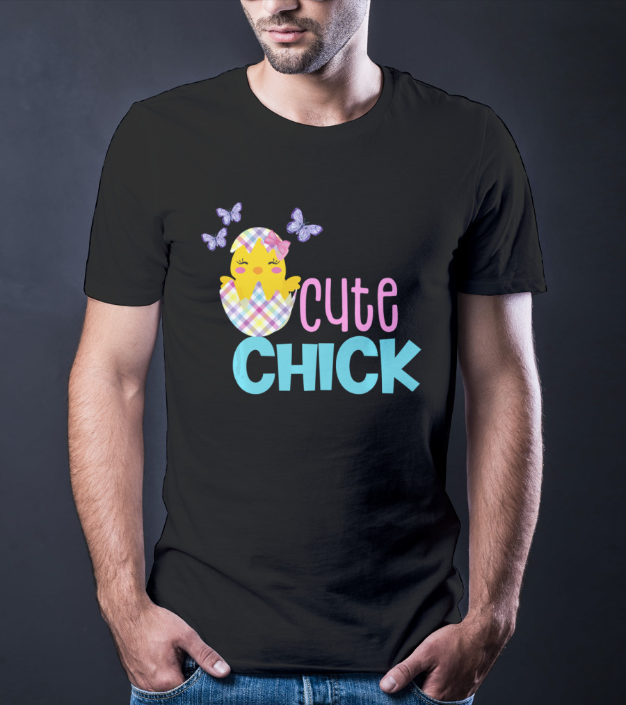 Cute Chick Easter Spring Chickadee Egg Girls T-Shirt