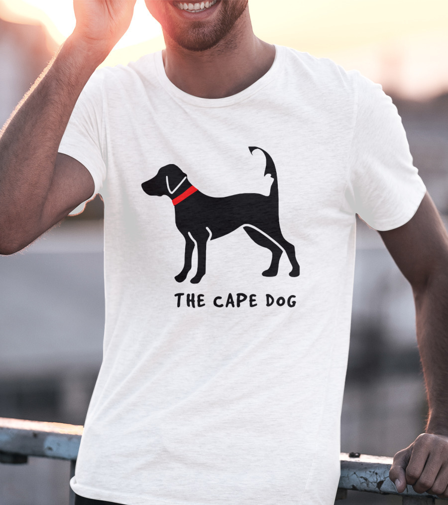 Cape Cod Dog The Cape Dog Black Silhouette With Red Collar T-Shirt