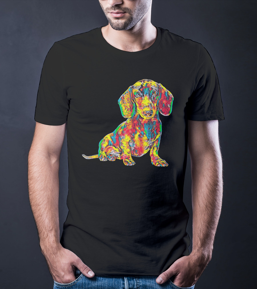 Cool Colorful Dachshund Breed Dog T-Shirt