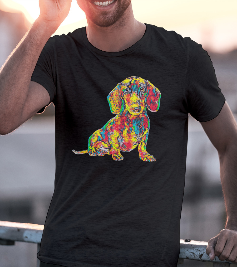 Cool Colorful Dachshund Breed Dog T-Shirt