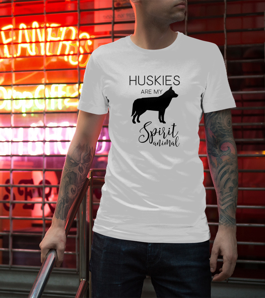 Huskies Are My Spirit Animal Sled Dog J000283 T-Shirt