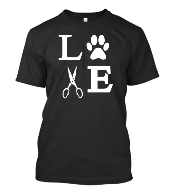 Love Dogs Grooming Paw Groomer Scissors T-Shirt