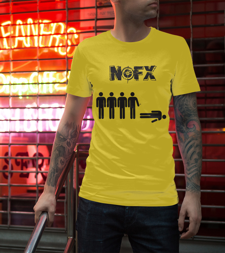NOFX Band Stick Figure Humor Black Yellow T-Shirt