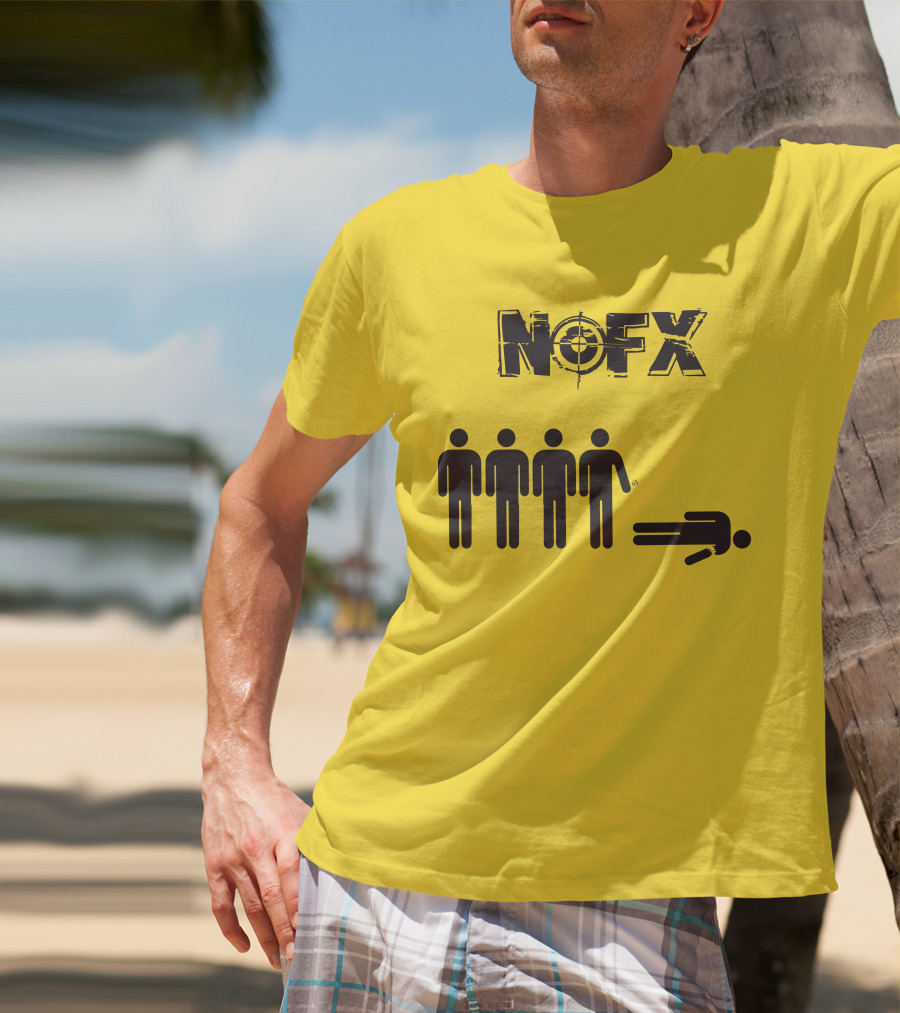NOFX Band Stick Figure Humor Black Yellow T-Shirt