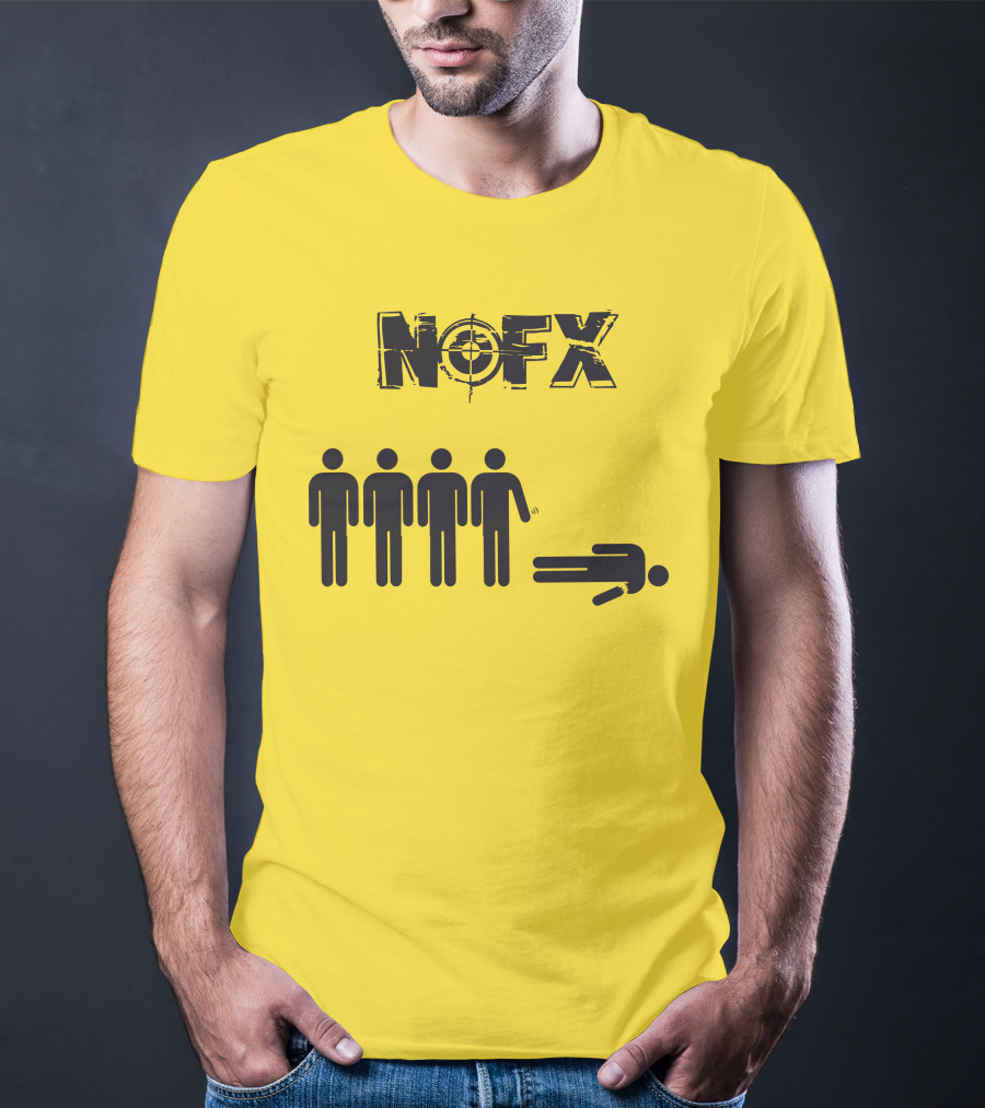NOFX Band Stick Figure Humor Black Yellow T-Shirt