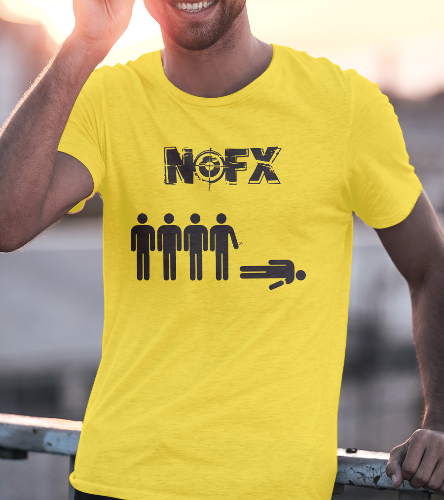 NOFX Band Stick Figure Humor Black Yellow T-Shirt