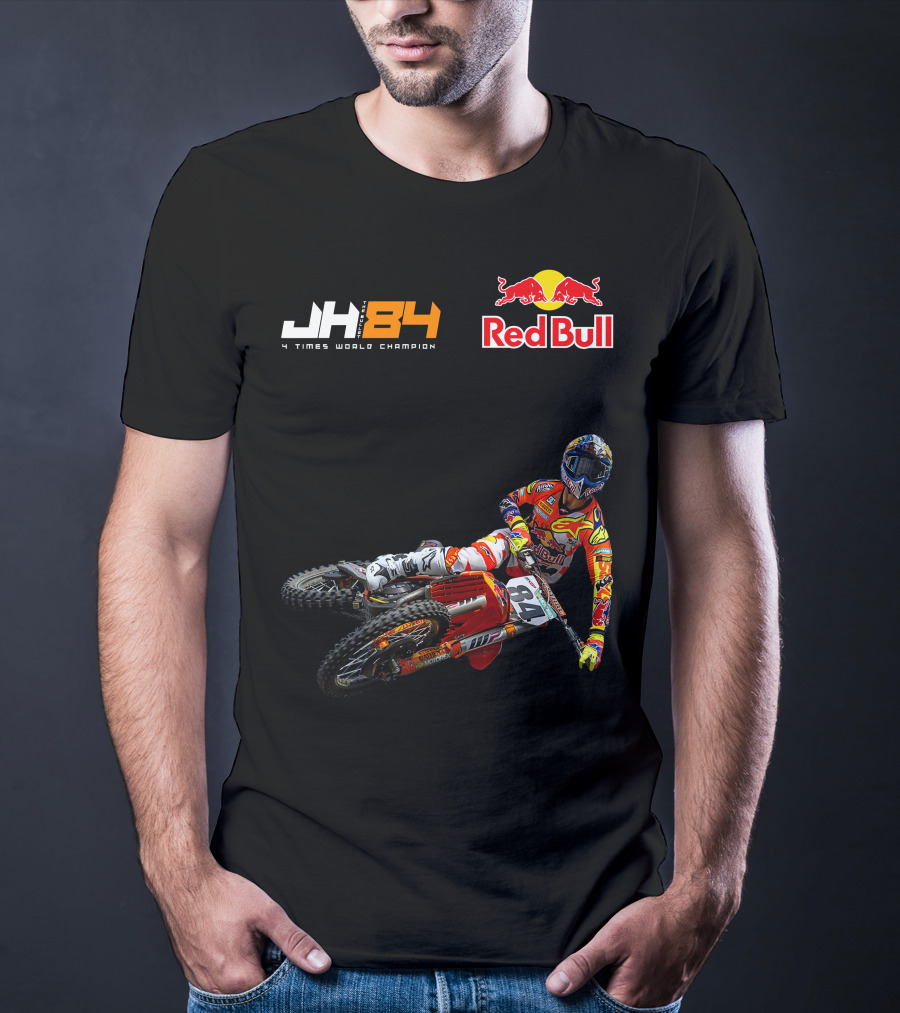 JH84 4 Times World Champion Red Bull Motocross Racer T-Shirt